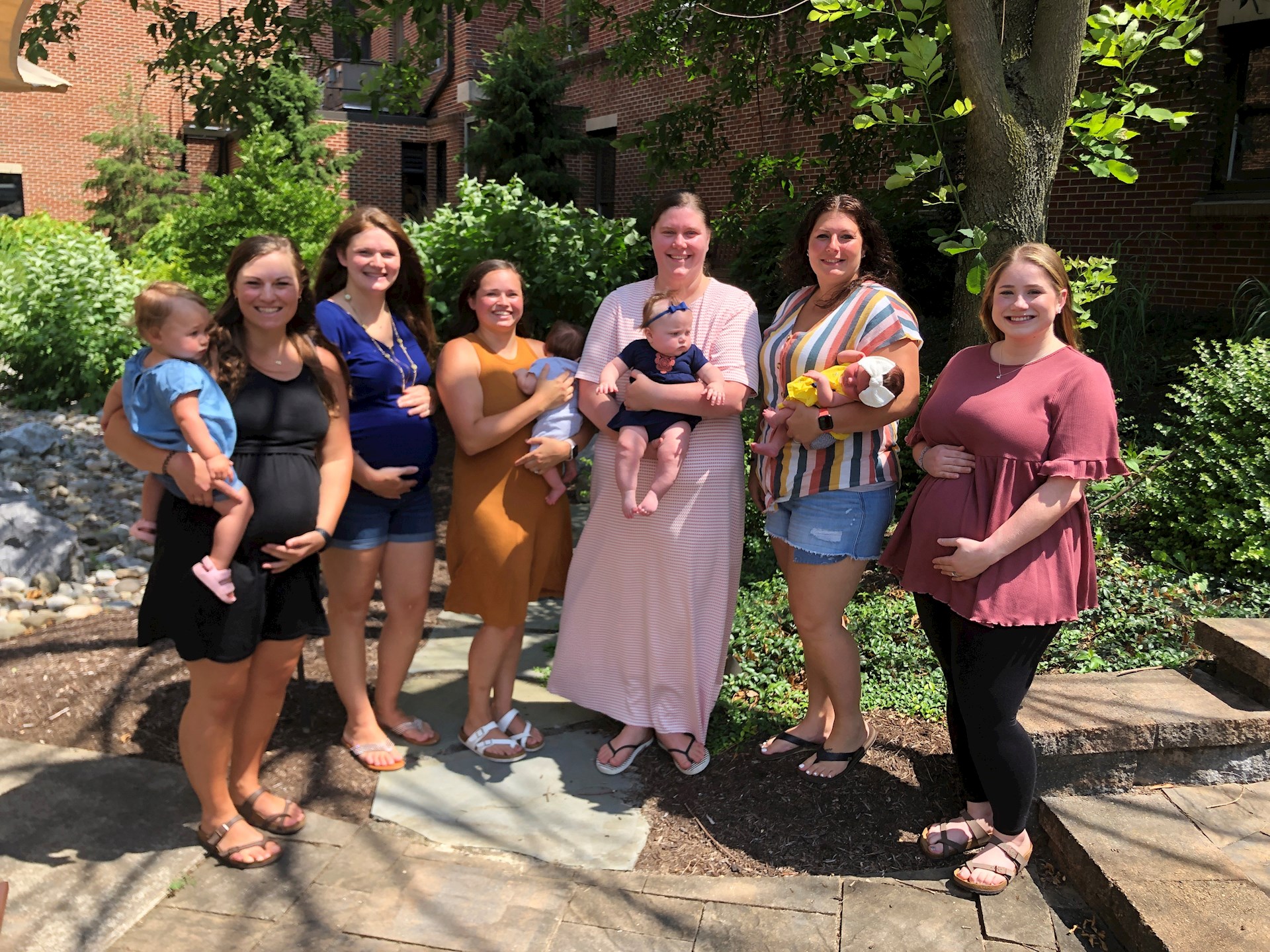 Several of the 11 WellSpan Ephrata Community Hospital baby nurses gathered to talk about fun and the support they have shared.