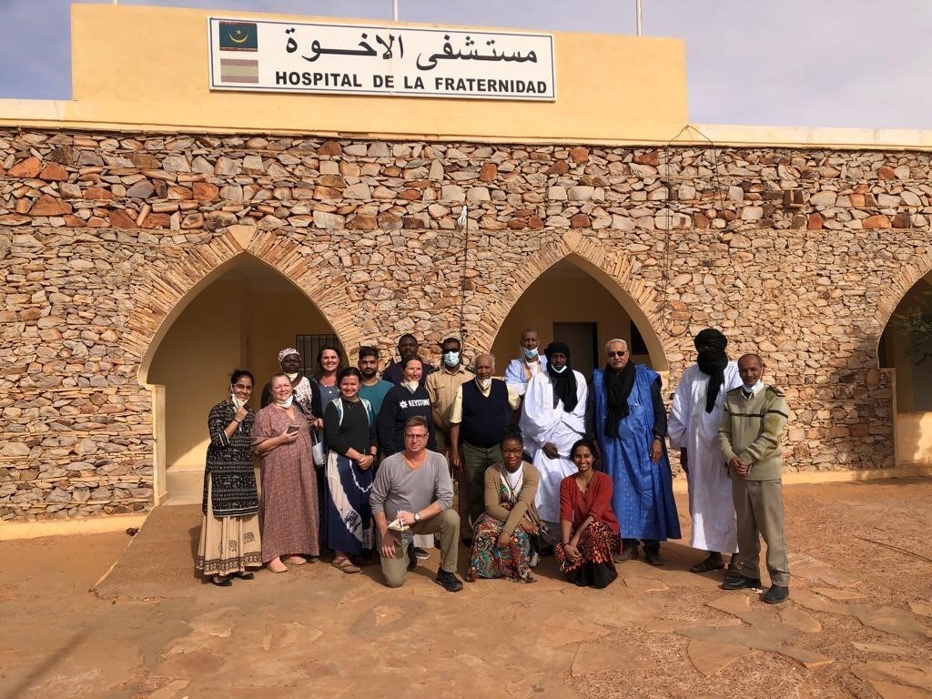 Members of the WellSpan team stand outside the hospital in Mauritania where they performed about 25 surgeries.