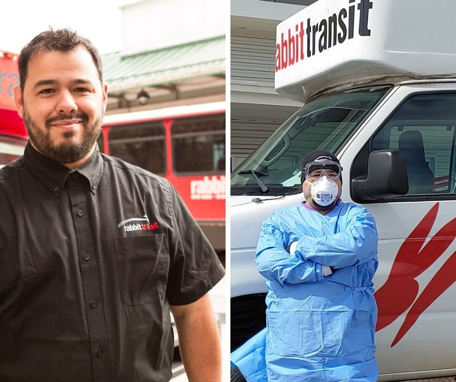 Josh Medina, a Rabbit Transit driver, stepped up to help transport patients during the COVID-19 pandemic.