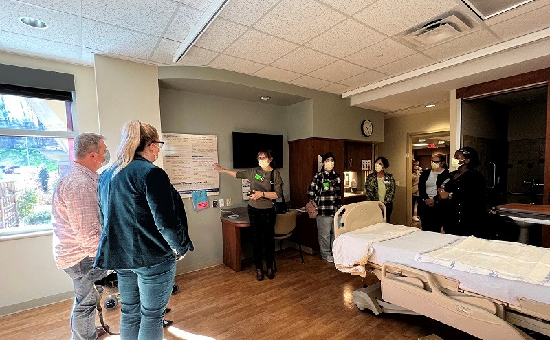 Polish nursing students see a hospital room.