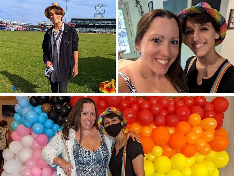 Lexi Burkett (top left) is part of the LGBTQIA+ community, and is supported by their mom, Missy Burkett, WellSpan x-ray technologist (top right and bottom photo).