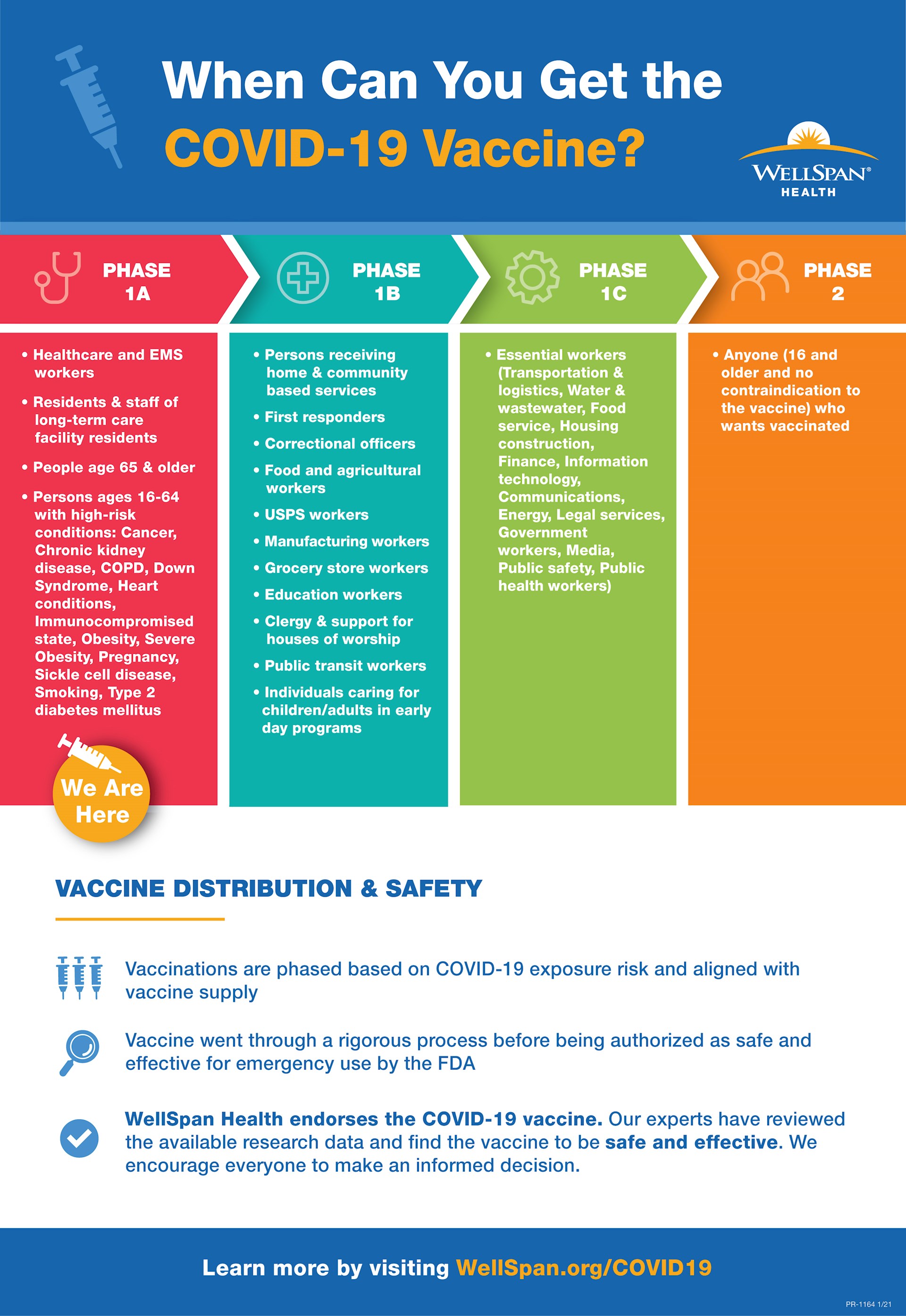 Covid 19 Vaccine Update Pa Department Of Health Expands Phase 1a Wellspan Health