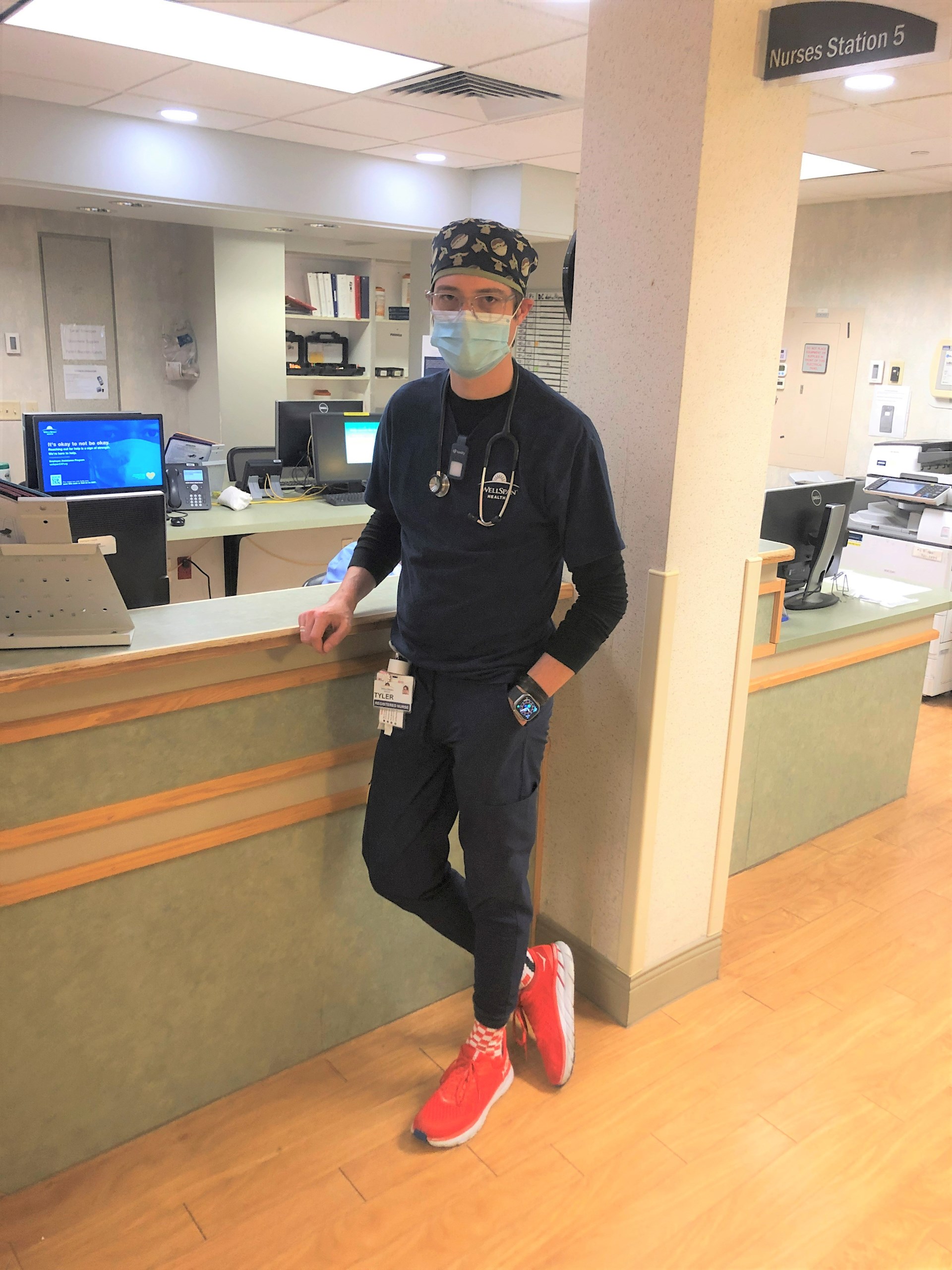 Tyler Shenk is a nurse at WellSpan Ephrata Community Hospital who likes to wear bright shoes and colorful socks, for a reason.