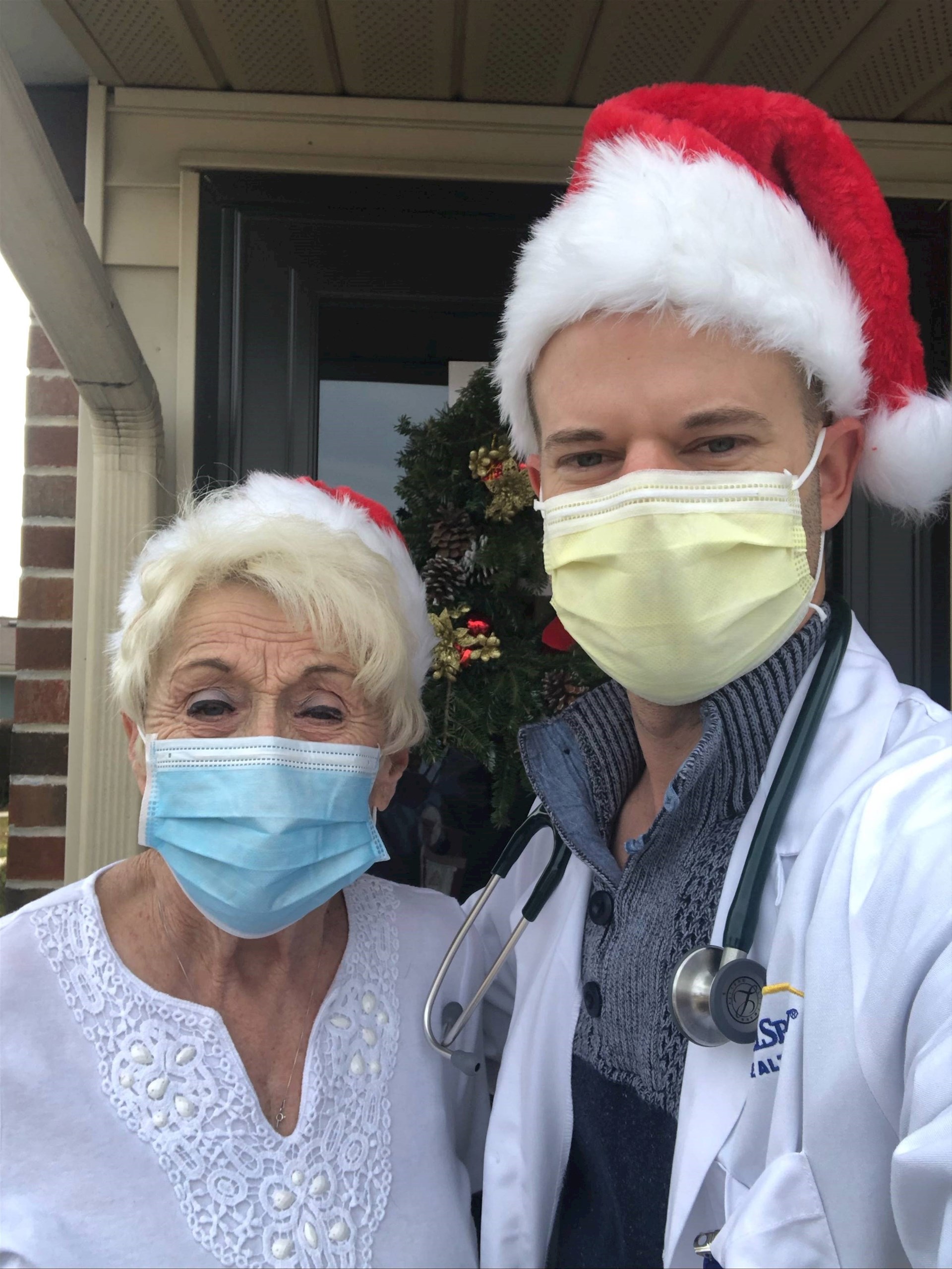Dottie Rattigan was happy to get care for WellSpan Hospital at Home during the holidays. She is shown here with the program's director. Adam Updegraff.
