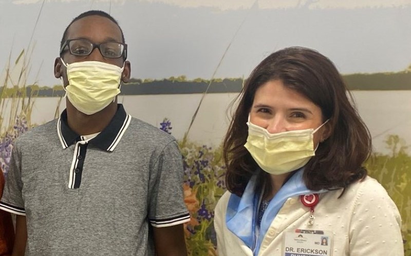 Malick Burrow, a York man with sickle cell disease who needs regular blood transfusions, and Dr. Michelle Erickson, medical director of the blood bank and blood resources at WellSpan.